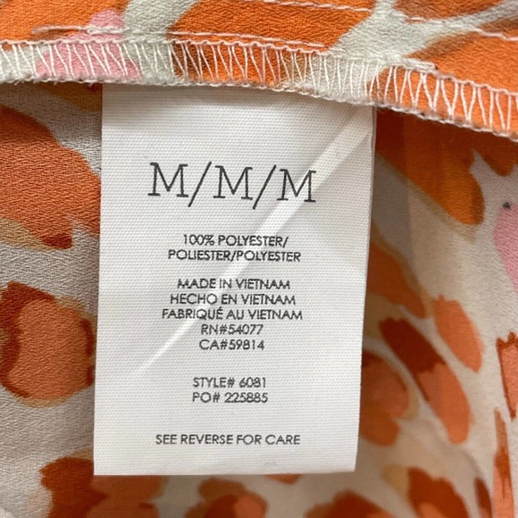 CAbi Shirt Womens Medium Orange Go To Blouse Animal Print Button Preppy Classic - Picture 8 of 13